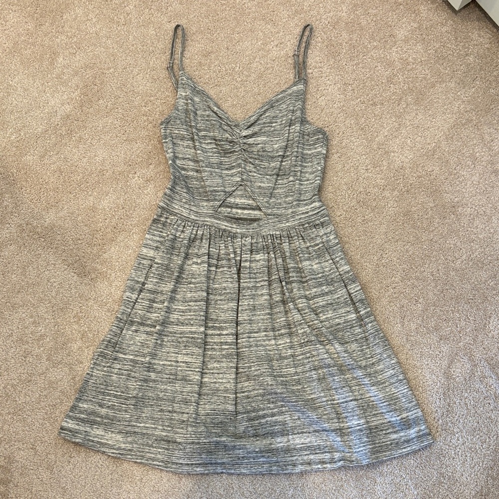 Hollister Heathered Gray Cutout Skater Dress